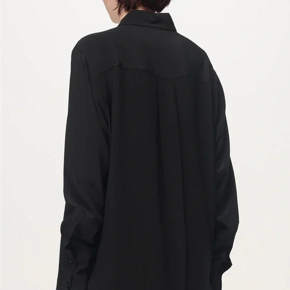 Victoria Beckham Contrast Bib Shirt in Black Size 2 NWOT - Picture 4 of 9